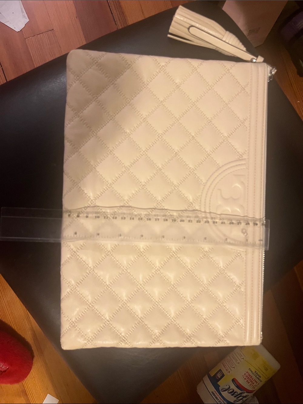 Tory Burch Quilted Leather Tassel Zip Pouch / Laptop sleeve - Picture 11 of 11
